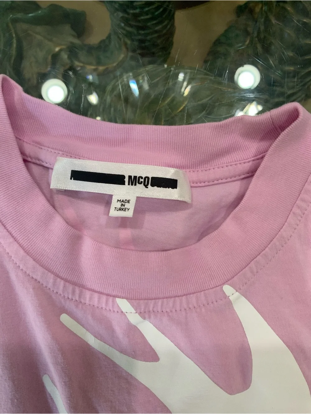 McQ by Alexander McQueen Pink Tee with White Swallow Print